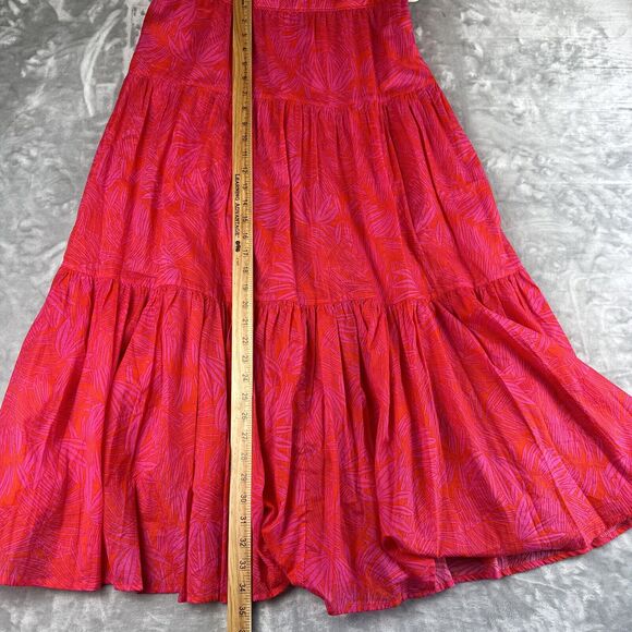 Tommy Hilfiger‎ Tropical Maxi Dress Size 8 Red Magenta Sleeveless Tiered (0721) - Picture 13 of 13